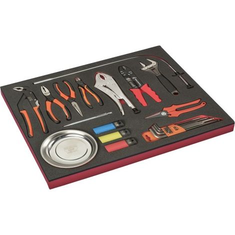 BAHCO - Module 3/3, pinces, clés mâles, coupelle magnétique et outil de préhension-23pc (1/2)