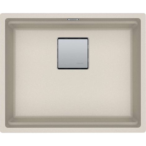 Franke – Évier en fragranit KNG 110-52 56x46 cm – Couleur sahara – Montage sous plan – Bac profond 200 mm – Siphon peu encombrant inclus