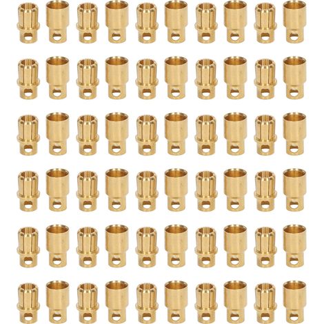 Lot de 30 fiches de connexion mâle 8.0 mm, plaquées or, en laiton, précision élevée, connexion solide, kit pour batterie (1/5)