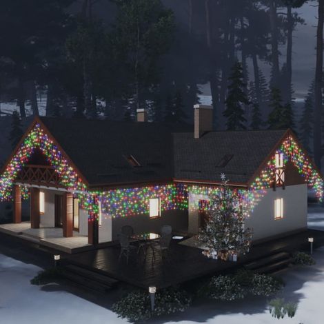 vidaXL Luci a Ghiaccioli a LED 10 m 400 LED Colorati 8 Funzioni (1/5)