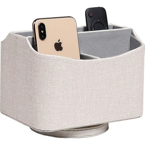 Organisateur de télécommandes en cuir PU motif crocodile 360° rotatif, usage salon et bureau