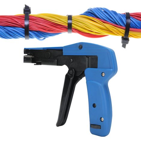 Pistolet à attaches en acier moulé pour coupe nette, outil de serrage pour câbles nylon avec poignée acier.