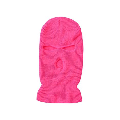 Cagoule de ski rose fluo couvre masque rose (1/2)