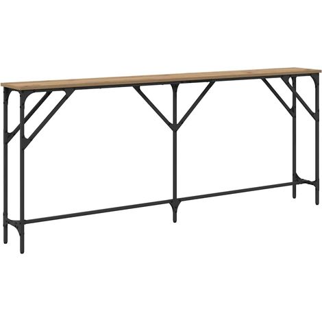 Table console，Table d'appoint，Bout de canapé chêne artisanal 180 x 23 x 75 cm CFW56375 (1/5)