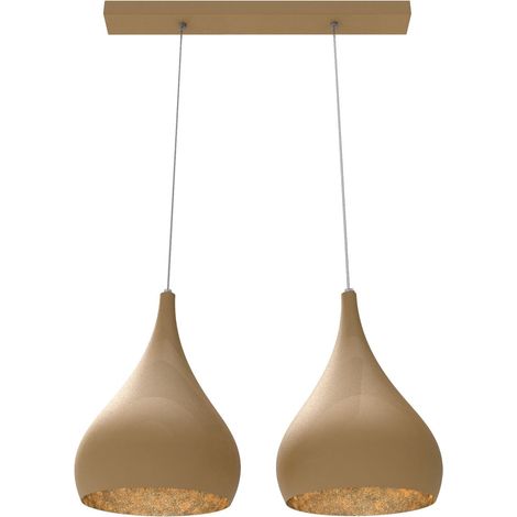 LUMICOM CALICE LINEARE Sospensione, 2x E27, max 42W, metallo, anodic gold, Ø 20cm (1/3)