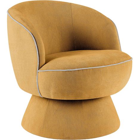 Fauteuil pivotant en tissu jaune (1/5)
