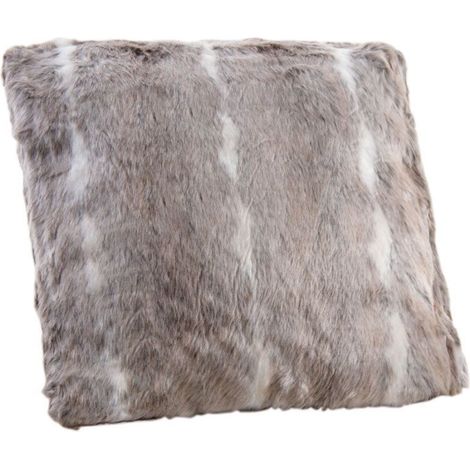 Coussin beige imitation fourrure (1/3)