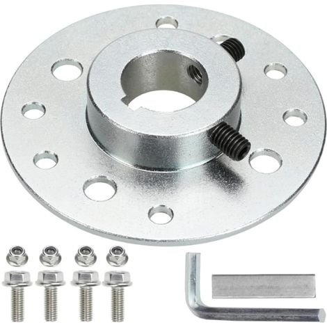 Heavy Duty Steel Rear Drum Brake Hub - 1" Bore 1/4" Keyway with Hardware Kit Fits 212cc 196cc 6.5HP Dune Engines (1/5)