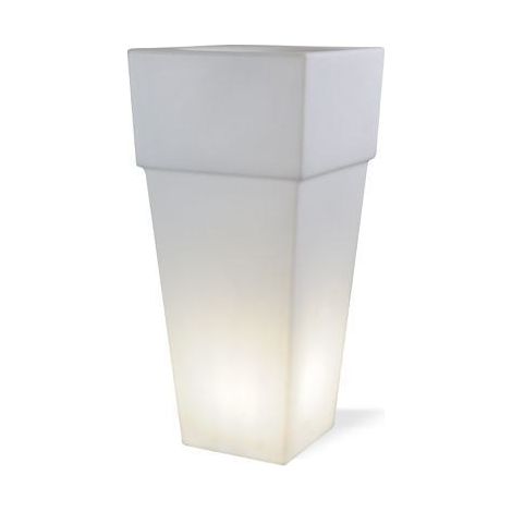 Lampada Vaso Quadrato Grande Colore Bianco per Esterno Linea Lounge Livos (1/5)