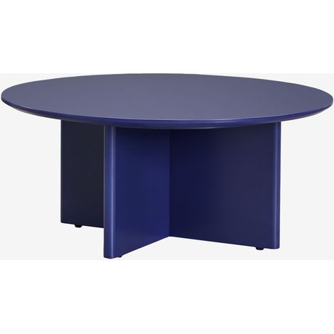 Table basse ronde Ø80 cm en MDF Saonara SKLUM Bleu Lapis-Lazuli (1/5)