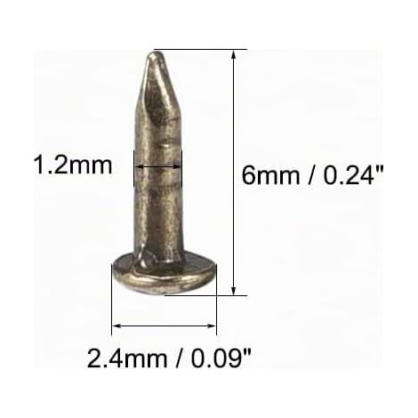 sourcing map Nail Small Tiny Carbon Steel 1X6mm(DxL) Bronzed (1/3)