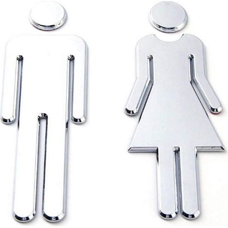 Signes WC homme femme Toilette Homme Femme Signs Plaque de porte Pictogramme WC 2 pièces adhésif WC Stickers pour Toilette Porte de Restaurant Publique Hôtel Cafétéria (1/5)
