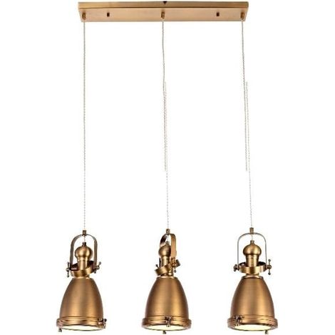 Lampada da Soffitto Sospesa 3 Tulipani Dorati (1/3)