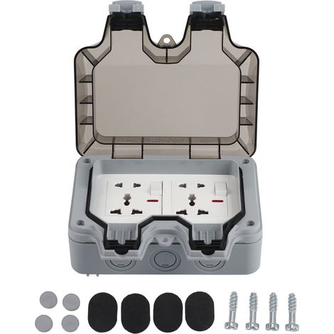 Boîte de Prise Extérieure Étanche IP66 13A 16A Antisable Résistante aux Intempéries Norme UE 250V (1/5)