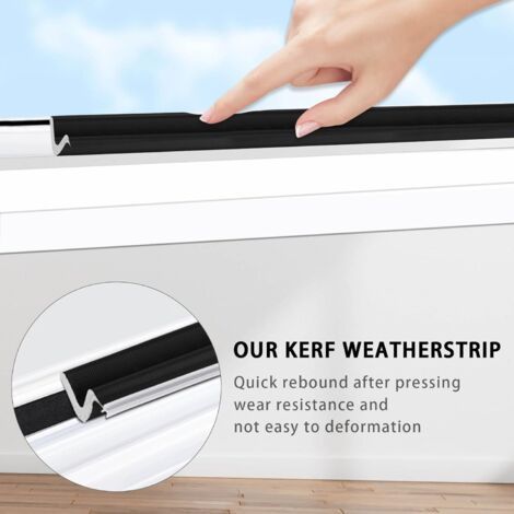 Burlete para puertas y ventanas – Burlete para instalación en ranura para protección contra el polvo, impermeabilización, insonorización y aislamiento térmico (6 m, negro) (1/4)