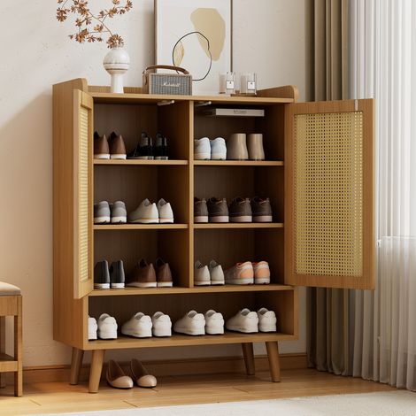 Scarpiera mobile ingresso a 2 ante push-to-open rovere chiaro OKMYHOME (1/5)