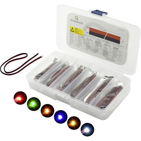 Quadrios  LED-Sortiment  Rot, Grün, Gelb, Blau, Weiß, Bernstein     20 mA 3.0 V