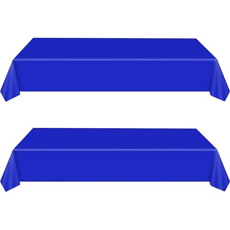 Lot de 2 nappes bleues jetables 137x274cm, imperméables, pour anniversaire, mariage, fêtes. (1/5)