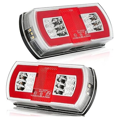 Feux Arrières De Remorque LED 4Fonction Feux Remorque LED 12/24V Ensemble Lampe Lumière D'Immatriculation Feu Lumière De Position à Effet Néon Feu Arrière Étanche (1/5)