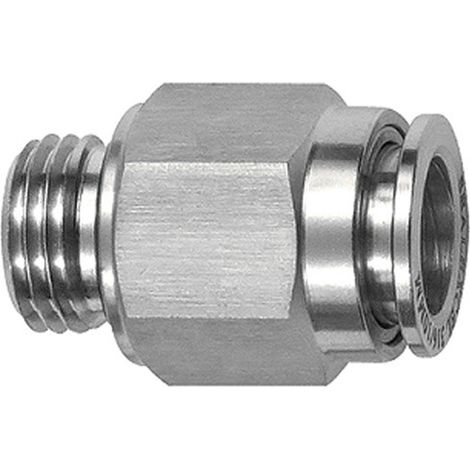 Riegler Gerade Steckverschraubung M5 a., Schlauch-Außen-Ø 4, ES 1.4404 (1/3)