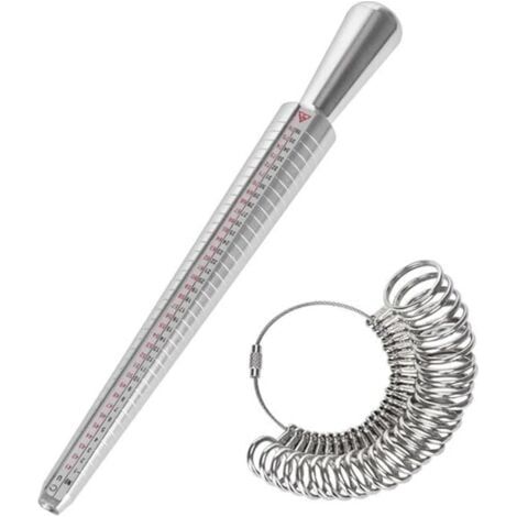 Medidor de tamaño de dedo para anillos de talla 41 a 76 con 3 escalas de medición (UE, EE. UU., Reino Unido) (1/5)