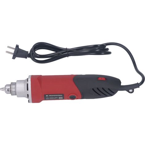 Meuleuse droite électrique 280W 8000-33000 tr/min réglable ABS rouge noir pour découpe polissage ébavurage gravure perçage avec clé et manuel (1/5)