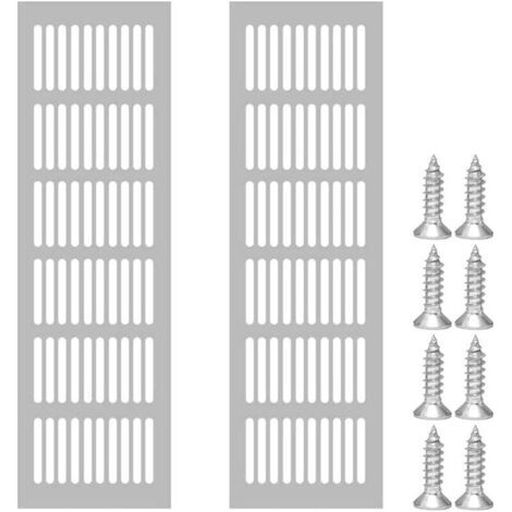 QORVA-2 pièces de grille de ventilation rectangulaire, grille de ventilation en aluminium, grille de ventilation extérieure 80x250mm