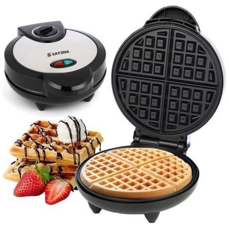 Gaufrier pour gaufres classiques, 1000w, Machine à petit gaufres avec revêtement anti-adhésif (1/4)