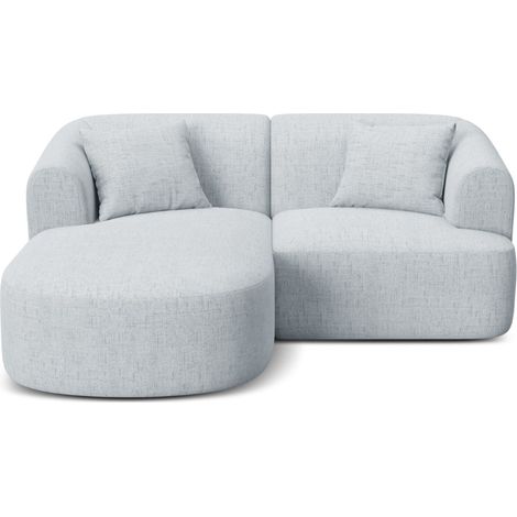 Canapé d'angle gauche 3 places tissu structurel gris clair (1/5)