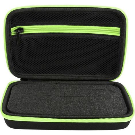 Sac de rangement pour rasoir homme, sac de rasage pour cheveux, couleurs noir et vert, rangement compact pour accessoires de rasage et toilettage masculin (1/5)