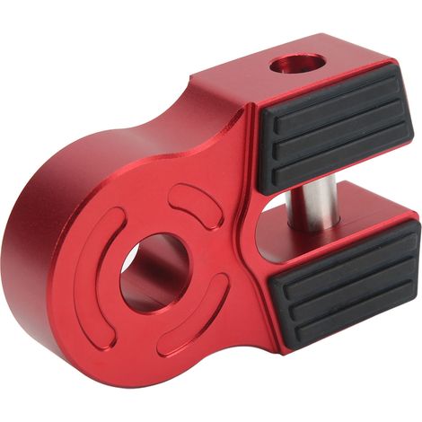 Support de manille de treuil 30 000 lb, goupille de chargement en fer avec protection en caoutchouc, universel pour VTT et camionnette, manille souple, anneau en D rouge (1/5)