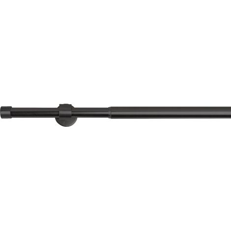 Moderne All-in-One Gardinenstange ausziehbar für Wand- oder Deckenmontage -  Schwarz - 160-280 cm