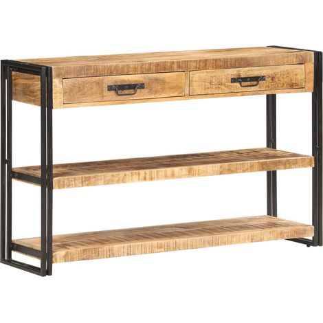 Sideboard 120x30x75 cm Raues Mango-Massivholz