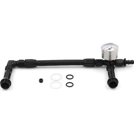 Tuyau carburant double alimentation AN6 tressé avec manomètre à vide – pour carburateur Holley 4150 (1/5)