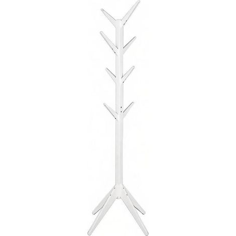 Appendiabiti da terra in legno bianco con 8 ganci, 180 cm (1/5)