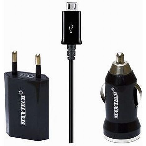 Kit Chargeur Pour Samsung Galaxy Universal Home Car Cable Micro Maxtech Ms-t001 (1/2)