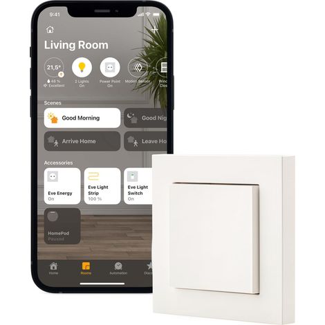 Eve Interruttore Luce bianco interruttore a muro connesso Apple HomeKit (1/5)