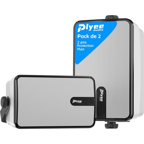 250W Haut-parleurs Bluetooth Extérieurs, Synchronisation sans Fil Entre Haut-parleurs, Montage Murale pour Terrasse, Véranda, Gazebo, Garage, Pack de 2 (1/5)