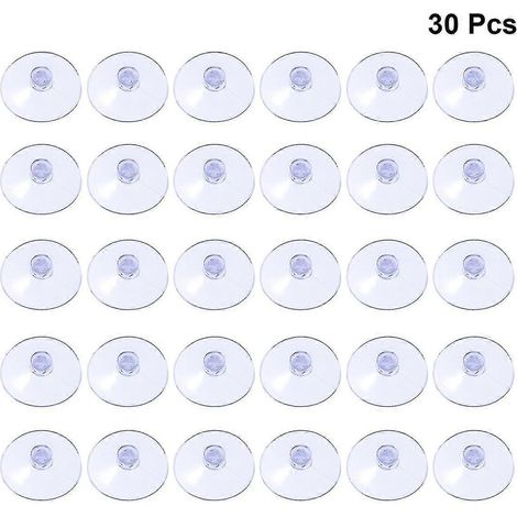 30 ventouses rondes transparentes en PVC, réutilisables, sans crochets (4,5 cm) (1/3)