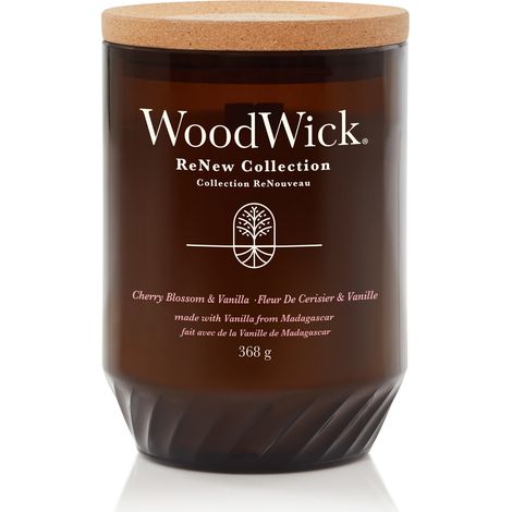 Vela WoodWick ReNew de flor de cerezo y vainilla, 368 g (1/4)