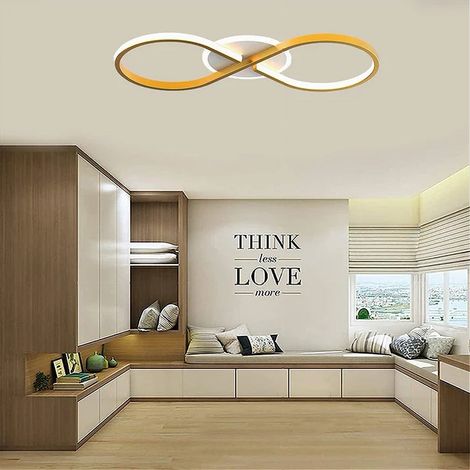 TrAdE Shop Traesio - Plafoniera Moderna Led 22w Intrecciato Forma Infinito Oro Luce Naturale 4000k 71316 - (1/5)