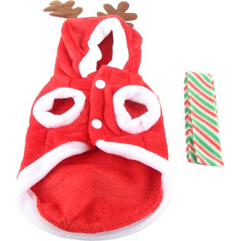 Vêtements chauds en flanelle pour animaux de compagnie (chats et chiens) à Noël