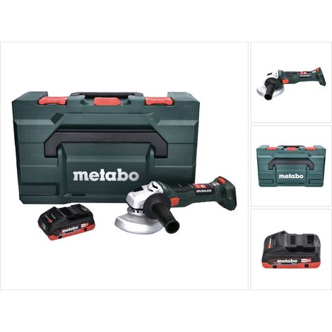 Metabo W 18 LT BL 11-125 Amoladora angular sin cable 18 V 125 mm sin escobillas + 1x Batería 4,0 Ah + metaBOX - sin cargador