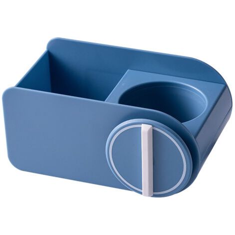 BUNTHAUS Support pour sèche-cheveux, poinçonnage gratuit, salle de bains, toilettes, support pour sèche-cheveux, support de rangement mural(bleu) (1/5)