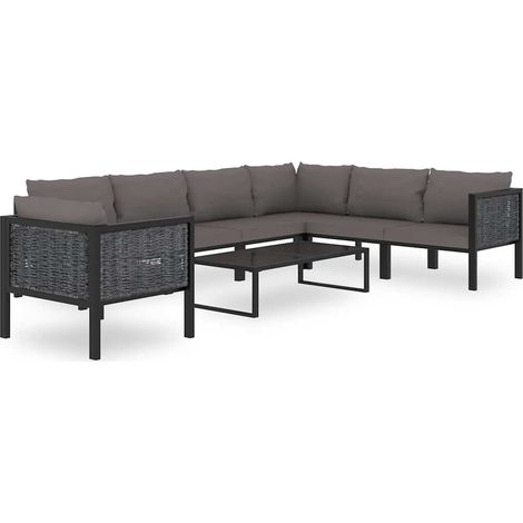 Maison Exclusive - Set Divani da Giardino 8 pz con Cuscini in Polyrattan Antracite (1/5)