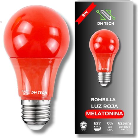 Ampoule Lumière Rouge Mélatonine E27 – Lumière Rouge Anti-Lumière Bleue + Thérapie Sommeil – LED Flicker-Free pour Relaxation + Chambre + Lecture (1/5)