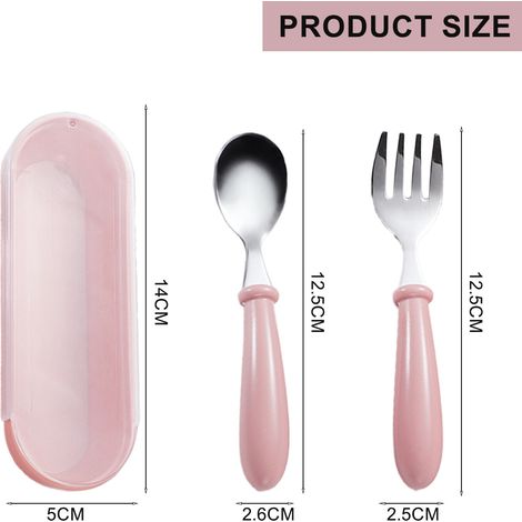 Couverts Enfant - Fourchette Et Cuillère En Acier Inoxydable 304 - Pour Autoalimentation - Set De 2 Pièces (1/5)
