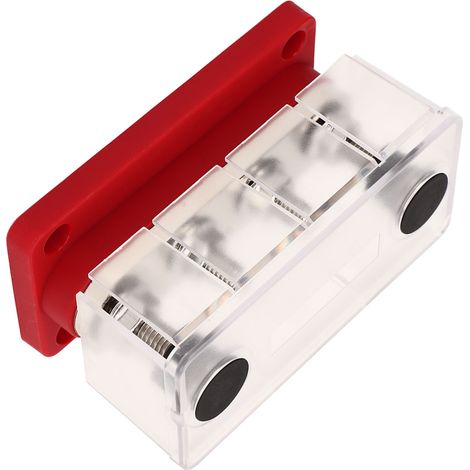 4-poliger M8-Stromverteilerblock, 300 A 12 V–48 V Sammelschiene für Boote und Autos, rot (1/5)