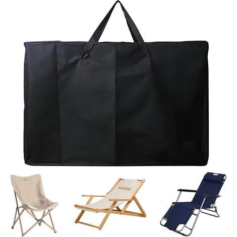 Sac de rangement pliable pour fauteuil roulant 72 x 28 x 106 cm, Grand sac de rangement pour chaise de jardin de transport portable housse de protection 600D imperméable, résistante pour pliantes (1/5)