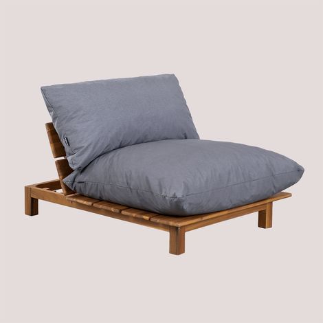 Módulo central reclinable para sofá modular de jardín en madera de acacia Brina SKLUM        (1/5)
